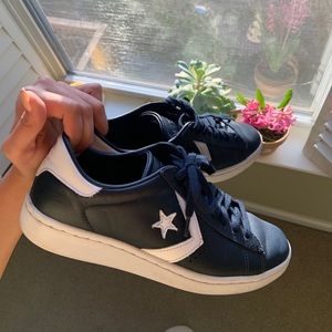 Converse One Star  Navy Leather Sneakers